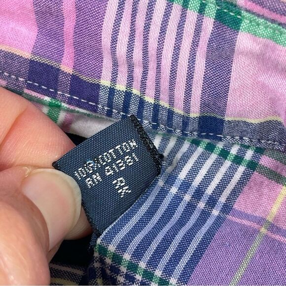 Ralph Lauren Dress Shirt Men's Medium Pink Green Plaid Button Down Collar - Picture 5 of 8